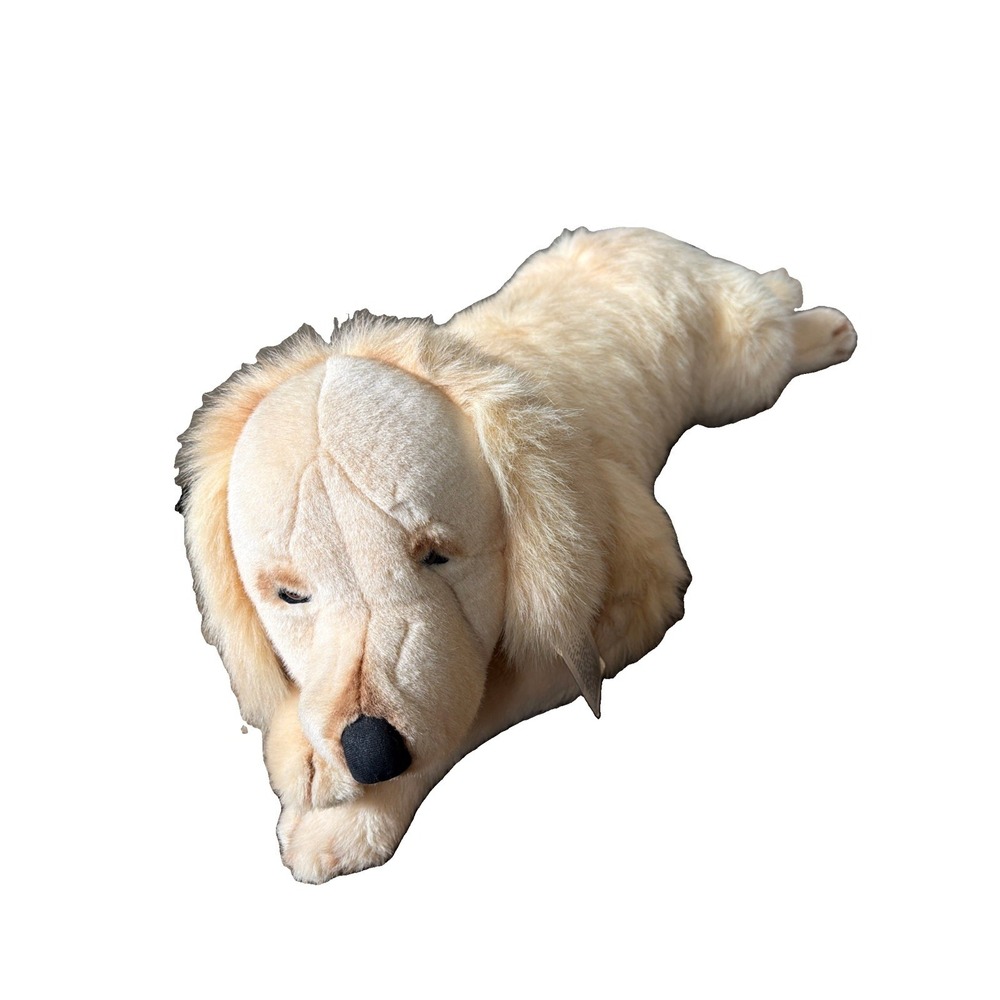 Stuffins Tan Beige 1998 Golden Retriever Large Plush Realist Dog  License K-9